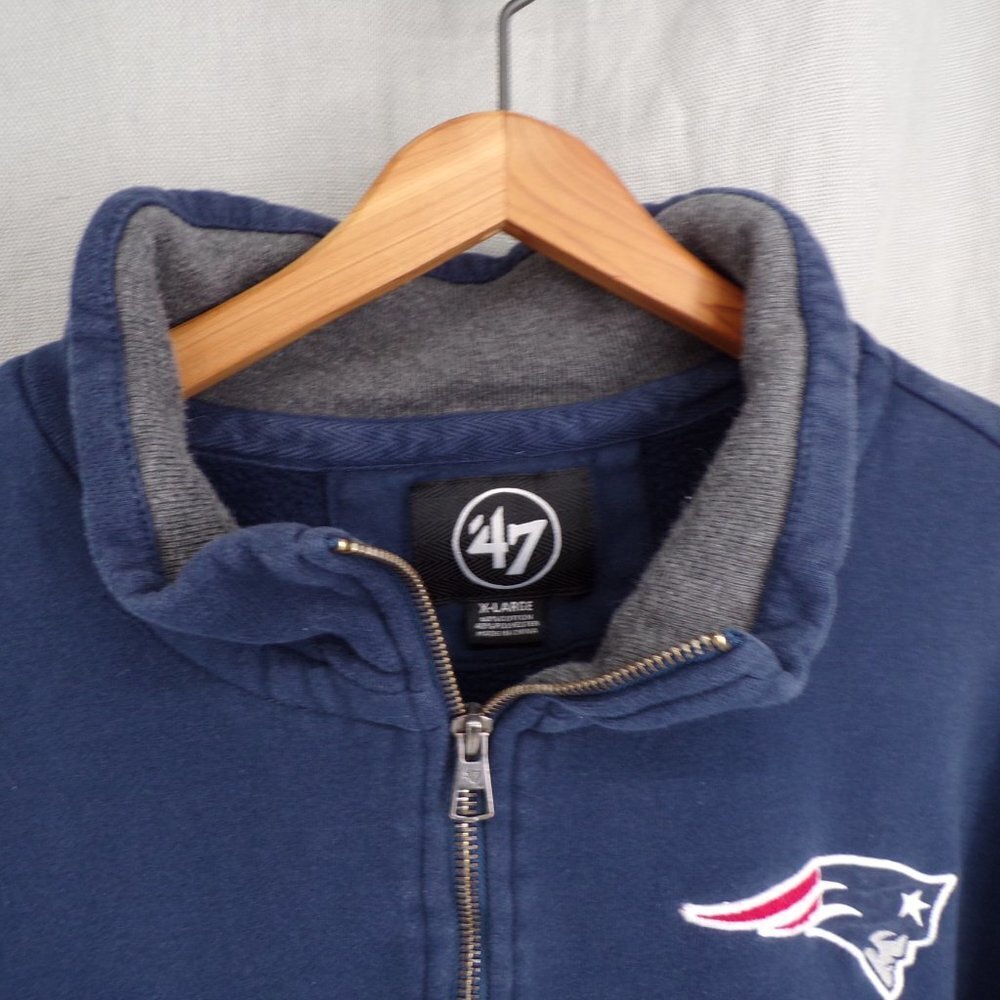 47 New England Patriots Pullover Zip Neck Cotton Sweat Jacket - X-Large - Picture 6 of 9